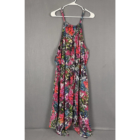 Lane Bryant Floral Gauze Sundress Sz 22/24 Spaghetti Strap Summer Dress Flowy - Picture 5 of 11